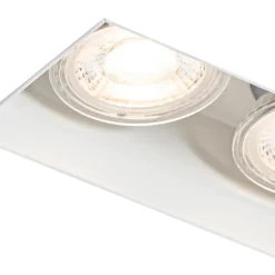 Lot de 6 spots encastrés blancs GU10 50 mm 2 lumières sans cadre - Oneon