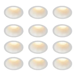 Lot de 12 spots encastrés blancs GU10 35 mm IP44 - Dept