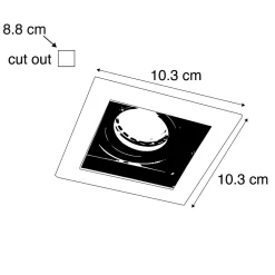 Lot de 10 spots encastrés blanc et noir - Carree