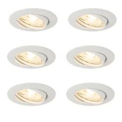 Lot de 6 spots encastrés blancs GU10 35 mm - Edu