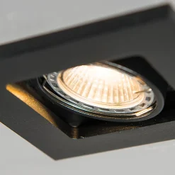 Lot de 10 spots encastrés carrés noirs - Qure
