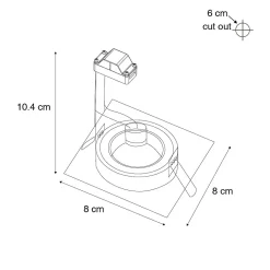 Lot de 12 spots encastrés carrés blancs GU10 50 mm IP44 - Xena