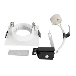 Lot de 12 spots encastrés carrés blancs GU10 50 mm IP44 - Xena