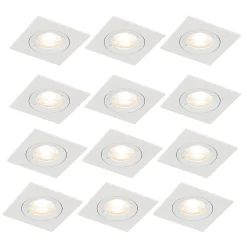 Lot de 12 spots encastrés carrés blancs GU10 50 mm IP44 - Xena