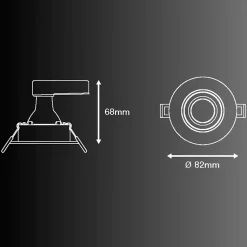 Lot de 5 Spots Encastrés Metal Blanc - Orientables - Ampoules LED GU10 incluses - cons. 4W (eq. 50W) - 345 lumens - Blanc neutre