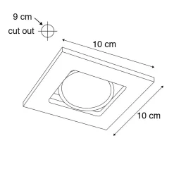 Lot de 3 spots encastrés modernes noirs orientables - Qure
