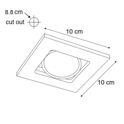 Lot de 6 spots encastrés modernes noirs orientables - Qure