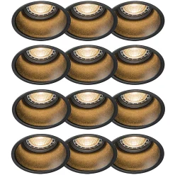 Lot de 12 spots encastrés modernes noirs - Dept