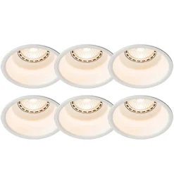 Lot de 6 spots encastrés modernes blancs - Dept