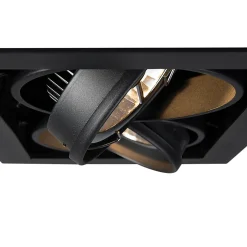 Lot de 6 spots encastrés noirs AR111 orientables 2 lumières - Oneon