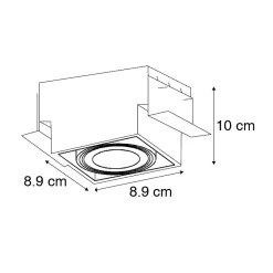 Lot de 6 spots encastrés noirs GU10 orientables sans bordure - Oneon