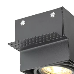 Lot de 6 spots encastrés noirs GU10 orientables sans bordure - Oneon