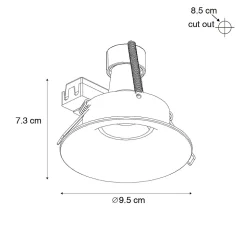 Lot de 12 spots encastrés noirs GU10 50 mm - Gijs