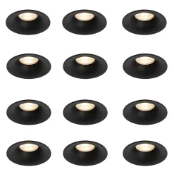 Lot de 12 spots encastrés noirs GU10 50 mm - Gijs