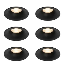 Lot de 6 spots encastrés noirs GU10 50 mm - Gijs