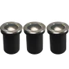 Lot de 3 spots encastrés pour extérieur en acier orientables IP65 - Delux