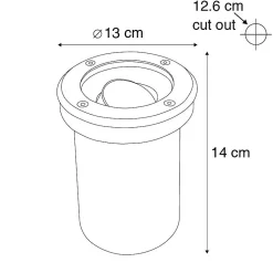 Lot de 3 spots encastrés pour extérieur en acier orientables IP65 - Delux