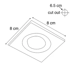 Lot de 3 spots encastrés pour salle de bain noir carré IP44 - Xena