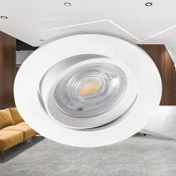 Lot de 10 spots LED encastrables 3en1 rond blanc 7W IP20 Dimmable