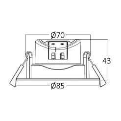 Lot de 5 spots LED encastrables 3en1 rond noir 7W IP20