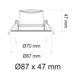 Lot de 3 spots LED encastrable BBC (RT2012/RE2020) IP65 - spécial salle de bain - 6.5W 570 LM 3000K - garantie 5 ans