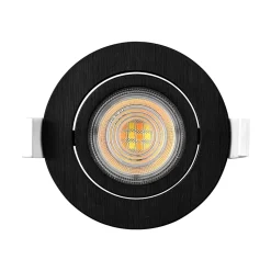 Lot de 10 spots LED encastrables 3en1 rond noir 7W IP20 Dimmable