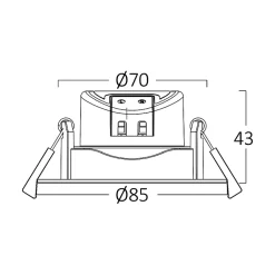 Lot de 10 spots LED encastrables 3en1 rond noir 7W IP20 Dimmable