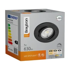 Lot de 10 spots LED encastrables 3en1 rond noir 7W IP20 Dimmable