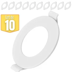 Lot de 10 Spots LED extra plat 3W 4000K IP40