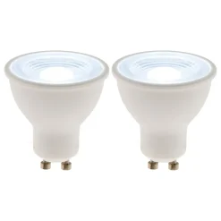 Lot de 2 spots LED GU10 5W - Blanc neutre - 400lm 6500K - Zenitech