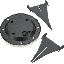 Lot de 8 spots solaires ronds DECKY Argent Acier inoxydable D12cm