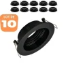 Lot de 10 supports de spots Beta R3 rond noir MR16 GU10/GU5.3