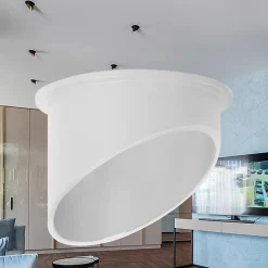 Lot de 5 Supports de spots encastrables biseautés rond GU10 35W Blanc