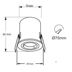 Lot de 5 supports spot BBC IP20 + GU10 6W 450lm inclus- garantie 2 ans