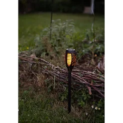 Lot de 6 Torches solaires à LED vacillante 47cm, effet flamme, ambiance chaleureuse