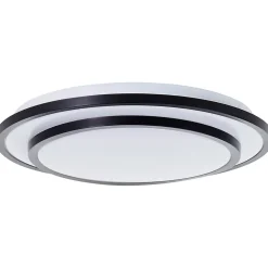 LUCIANO Plafonnier noir/blanc LED intégrée 24W métal/plastique ampoule incluse