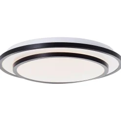 LUCIANO Plafonnier noir/blanc LED intégrée 24W métal/plastique ampoule incluse