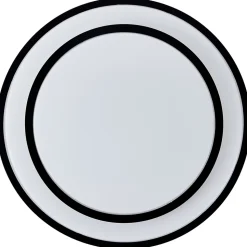 LUCIANO Plafonnier noir/blanc LED intégrée 24W métal/plastique ampoule incluse