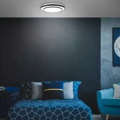 LUCIANO Plafonnier noir/blanc LED intégrée 36W métal/plastique ampoule incluse