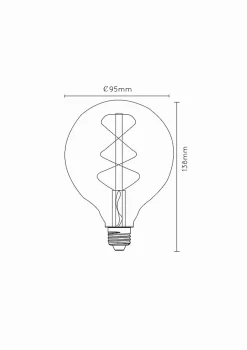 Lucide G95 - Ampoule filament - 9,5 cm - LED Dim. - E27 - 1x4,9W 2200K - Ambre