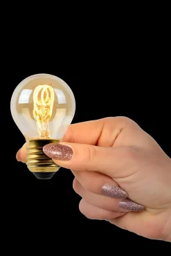 Lucide G45 - Ampoule filament - 4,5 cm - LED Dim. - E27 - 1x3W 2200K - Ambre