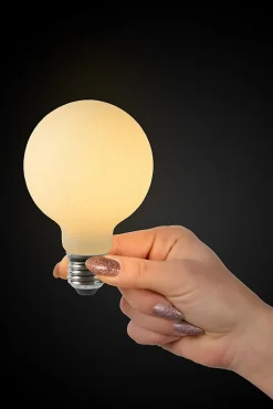 Lucide G80 - Ampoule filament - 8 cm - LED Dim. - E27 - 1x4,9W 2700K - Opalin