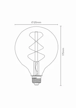 Lucide G125 - Ampoule filament - 12,5 cm - LED Dim. - E27 - 1x4,9W 2200K - Ambre