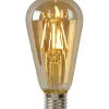 Lucide ST64 - Ampoule filament - 6,4 cm - LED Dim. - E27 - 1x5W 2700K - Ambre