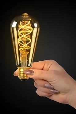 Lucide ST64 TWILIGHT SENSOR - Ampoule filament - 6,4 cm - LED - E27 - 1x4W 2200K - Détecteur Jour/Nuit - Ambre