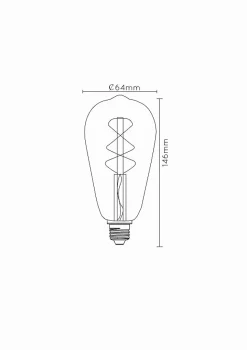 Lucide ST64 TWILIGHT SENSOR - Ampoule filament - 6,4 cm - LED - E27 - 1x4W 2200K - Détecteur Jour/Nuit - Ambre