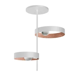 LUMICOM - ALLEY Plafonnier, 2XE27, max 42W, métal, blanc/feuille cuivre, 40cm