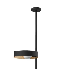 LUMICOM - ALLEY Plafonnier, 1XE27, max 42W, métal, noir/feuille d'or, 30cm