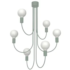 LUMICOM - AMERICA Plafonnier, 6XE27, max 42W, métal, vert iceberg, 60cm