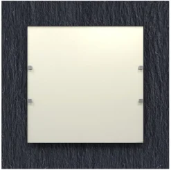 LUMICOM - ARDESIA Plafonnier, LED INTEGREE, 18W, 4000K, pierre d'ardoise, verre, 40x40cm